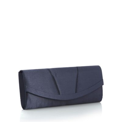 Navy curved clutch bag